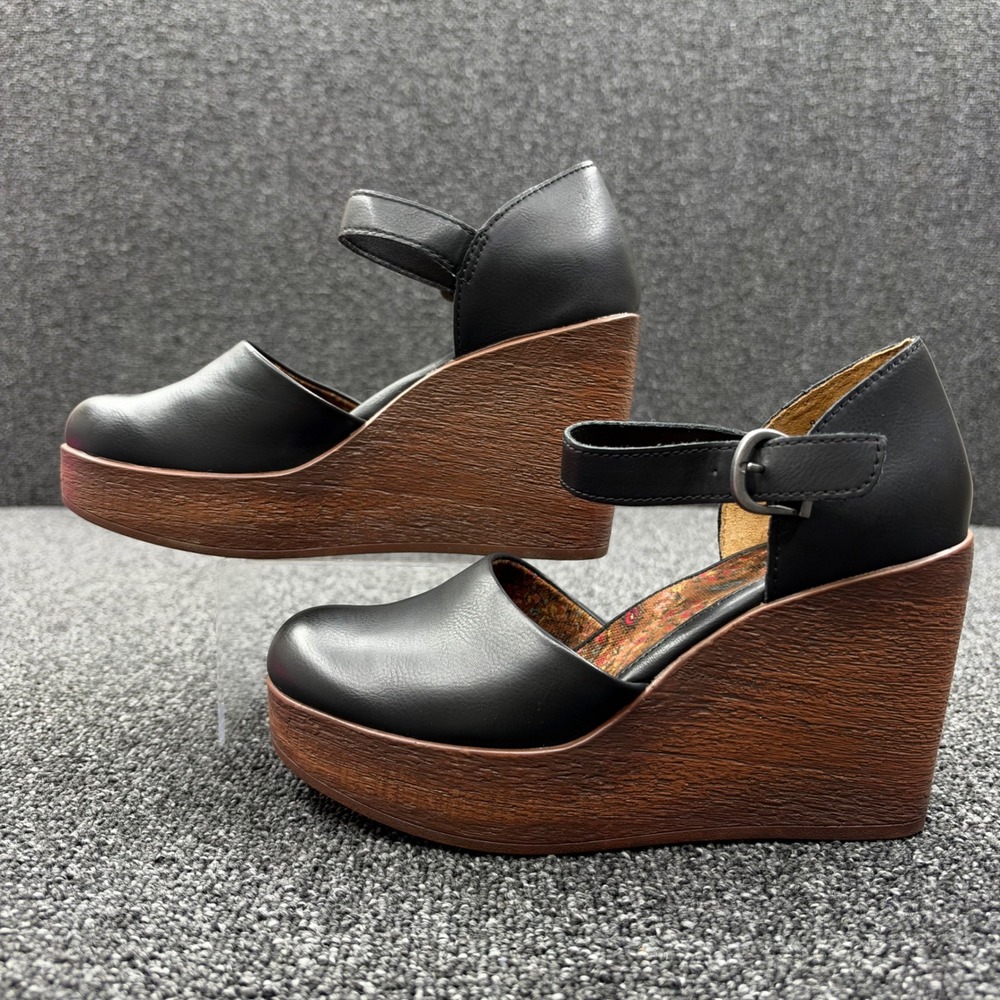 b.o.c. Platform Wedge Mary Jane Ankle Strap Shoes Womens 8  cottagecore Boho